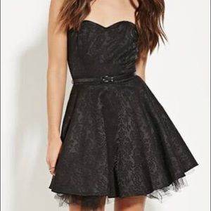 Black strapless dress